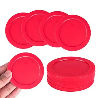 DoubleWood Air Hockey Pushers and Red Air Hockey Pucks Great Goal Handles Paddles Replacement Accessories for Game Tables 